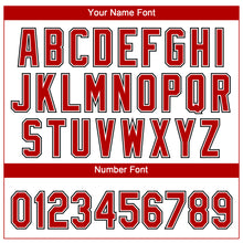 Laden Sie das Bild in den Galerie-Viewer, Custom White Red-Black Gradient Style Twinkle Star Two-Button Unisex Softball Jersey