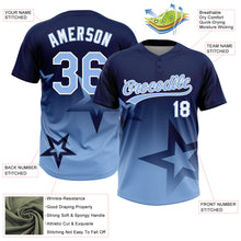 Laden Sie das Bild in den Galerie-Viewer, Custom Navy Light Blue-White Gradient Style Twinkle Star Two-Button Unisex Softball Jersey