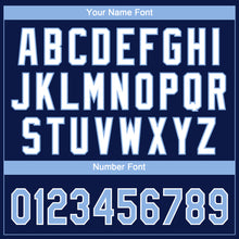 Laden Sie das Bild in den Galerie-Viewer, Custom Navy Light Blue-White Gradient Style Twinkle Star Two-Button Unisex Softball Jersey