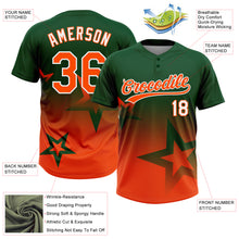Laden Sie das Bild in den Galerie-Viewer, Custom Green Orange-White Gradient Style Twinkle Star Two-Button Unisex Softball Jersey