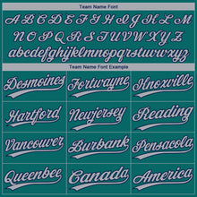 Laden Sie das Bild in den Galerie-Viewer, Custom Teal Gray-Navy Gradient Style Twinkle Star Two-Button Unisex Softball Jersey