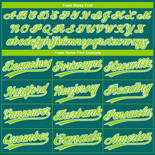 Laden Sie das Bild in den Galerie-Viewer, Custom Teal Neon Green-White Gradient Style Twinkle Star Two-Button Unisex Softball Jersey