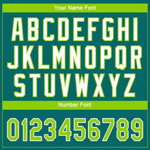 Laden Sie das Bild in den Galerie-Viewer, Custom Teal Neon Green-White Gradient Style Twinkle Star Two-Button Unisex Softball Jersey