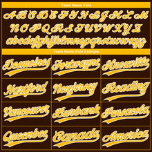 Laden Sie das Bild in den Galerie-Viewer, Custom Brown Gold-White Gradient Style Twinkle Star Two-Button Unisex Softball Jersey