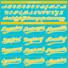 Laden Sie das Bild in den Galerie-Viewer, Custom Lakes Blue Yellow-White Gradient Style Twinkle Star Two-Button Unisex Softball Jersey