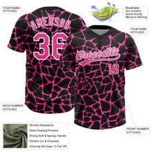 Laden Sie das Bild in den Galerie-Viewer, Custom Black Pink-White 3D Pattern Design Abstract Network Crackle Two-Button Unisex Softball Jersey