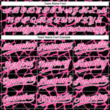 Laden Sie das Bild in den Galerie-Viewer, Custom Black Pink-White 3D Pattern Design Abstract Network Crackle Two-Button Unisex Softball Jersey