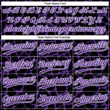 Load image into Gallery viewer, Custom Black Purple-White 3D Pattern Design Abstract Network Crackle Two-Button Unisex Softball Jersey