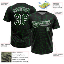 Charger l'image dans la galerie, Custom Black Green-White 3D Pattern Design Abstract Network Crackle Two-Button Unisex Softball Jersey