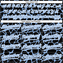 Load image into Gallery viewer, Custom Black Light Blue-White 3D Pattern Design Abstract Network Crackle Two-Button Unisex Softball Jersey