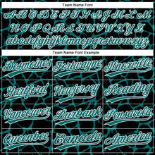 Load image into Gallery viewer, Custom Black Teal-White 3D Pattern Design Abstract Network Crackle Two-Button Unisex Softball Jersey