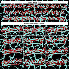 Load image into Gallery viewer, Custom Black Ice Blue-Red 3D Pattern Design Abstract Network Crackle Two-Button Unisex Softball Jersey