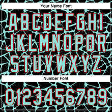 Load image into Gallery viewer, Custom Black Ice Blue-Red 3D Pattern Design Abstract Network Crackle Two-Button Unisex Softball Jersey