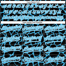 Load image into Gallery viewer, Custom Black Sky Blue-White 3D Pattern Design Abstract Network Crackle Two-Button Unisex Softball Jersey