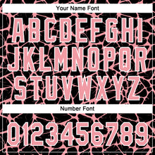 Load image into Gallery viewer, Custom Black Medium Pink-White 3D Pattern Design Abstract Network Crackle Two-Button Unisex Softball Jersey