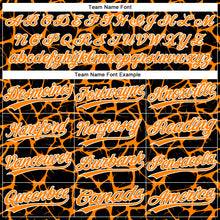 Load image into Gallery viewer, Custom Black Bay Orange-White 3D Pattern Design Abstract Network Crackle Two-Button Unisex Softball Jersey