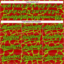 Charger l'image dans la galerie, Custom Red Neon Green-Black 3D Pattern Design Abstract Network Crackle Two-Button Unisex Softball Jersey