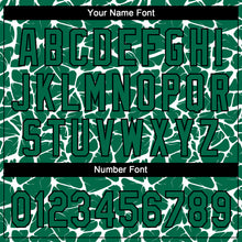 Laden Sie das Bild in den Galerie-Viewer, Custom Kelly Green Black-White 3D Pattern Design Abstract Network Crackle Two-Button Unisex Softball Jersey