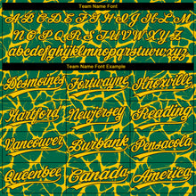 Загрузить изображение в средство просмотра галереи, Custom Kelly Green Yellow-Black 3D Pattern Design Abstract Network Crackle Two-Button Unisex Softball Jersey