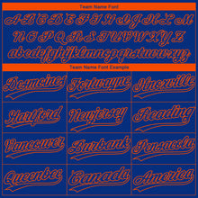 Загрузить изображение в средство просмотра галереи, Custom Royal Orange New York City Edition Gradient Two-Button Unisex Softball Jersey