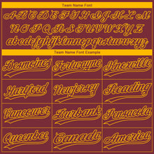 Load image into Gallery viewer, Custom Burgundy Yellow Washington City Edition Gradient Two-Button Unisex Softball Jersey