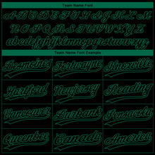 Load image into Gallery viewer, Custom Black Kelly Green Dallas City Edition Gradient Two-Button Unisex Softball Jersey