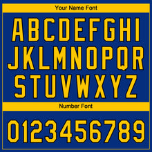 Load image into Gallery viewer, Custom Royal Yellow-Black San Francisco City Edition Gradient Two-Button Unisex Softball Jersey