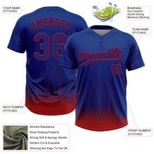 Загрузить изображение в средство просмотра галереи, Custom Royal Red Philadelphia City Edition Gradient Two-Button Unisex Softball Jersey