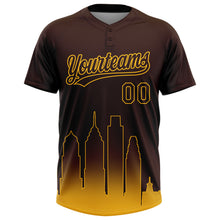 Laden Sie das Bild in den Galerie-Viewer, Custom Brown Gold San Diego City Edition Gradient Two-Button Unisex Softball Jersey