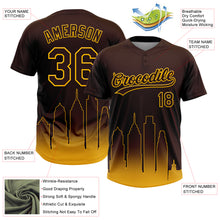 Laden Sie das Bild in den Galerie-Viewer, Custom Brown Gold San Diego City Edition Gradient Two-Button Unisex Softball Jersey