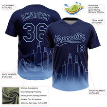 Загрузить изображение в средство просмотра галереи, Custom Navy Light Blue Chicago City Edition Gradient Two-Button Unisex Softball Jersey