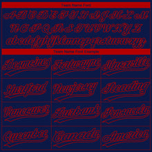 Laden Sie das Bild in den Galerie-Viewer, Custom Navy Red Houston City Edition Gradient Two-Button Unisex Softball Jersey