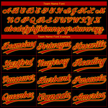 Load image into Gallery viewer, Custom Black Red-Gold Atlanta City Edition Gradient Two-Button Unisex Softball Jersey