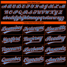 Load image into Gallery viewer, Custom Black Powder Blue-Orange Miami City Edition Gradient Two-Button Unisex Softball Jersey