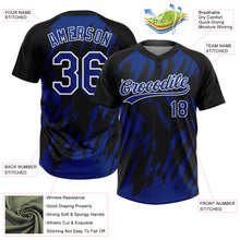 Charger l'image dans la galerie, Custom Black Royal-White Splatter Torn Sharp Brush Stroke Two-Button Unisex Softball Jersey