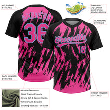 Charger l'image dans la galerie, Custom Black Pink-Light Blue Splatter Torn Sharp Brush Stroke Two-Button Unisex Softball Jersey