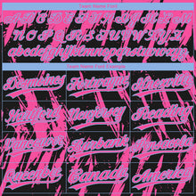 Charger l'image dans la galerie, Custom Black Pink-Light Blue Splatter Torn Sharp Brush Stroke Two-Button Unisex Softball Jersey