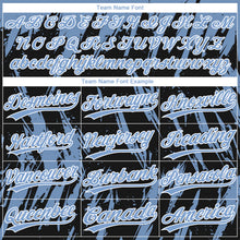 Laden Sie das Bild in den Galerie-Viewer, Custom Black Light Blue-White Splatter Torn Sharp Brush Stroke Two-Button Unisex Softball Jersey