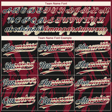 Load image into Gallery viewer, Custom Black Vintage USA Flag Crimson-Cream Splatter Torn Sharp Brush Stroke Two-Button Unisex Softball Jersey