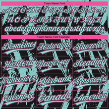 Charger l'image dans la galerie, Custom Black Ice Blue-Pink Splatter Torn Sharp Brush Stroke Two-Button Unisex Softball Jersey