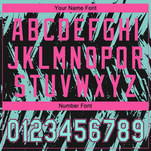 Charger l'image dans la galerie, Custom Black Ice Blue-Pink Splatter Torn Sharp Brush Stroke Two-Button Unisex Softball Jersey