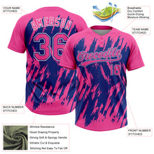 Charger l'image dans la galerie, Custom Pink Royal-White Splatter Torn Sharp Brush Stroke Two-Button Unisex Softball Jersey