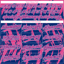 Charger l'image dans la galerie, Custom Pink Royal-White Splatter Torn Sharp Brush Stroke Two-Button Unisex Softball Jersey