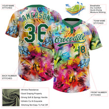 Загрузить изображение в средство просмотра галереи, Custom Graffiti Pattern Kelly Green-White Vibrant Multi-Color Street Style Two-Button Unisex Softball Jersey