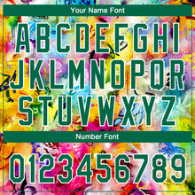 Загрузить изображение в средство просмотра галереи, Custom Graffiti Pattern Kelly Green-White Vibrant Multi-Color Street Style Two-Button Unisex Softball Jersey