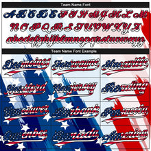 Laden Sie das Bild in den Galerie-Viewer, Custom White USA Flag Royal Red-Black American Flag Two-Button Unisex Softball Jersey