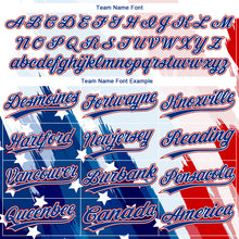 Загрузить изображение в средство просмотра галереи, Custom White Royal-Red American Flag Two-Button Unisex Softball Jersey