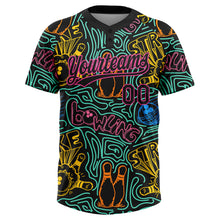 Charger l'image dans la galerie, Custom Black Pink Bowling 3D Pattern Design Two-Button Unisex Softball Jersey