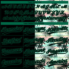 Charger l'image dans la galerie, Custom Black Kelly Green Tropical Palm Leaves Two-Button Unisex Softball Jersey