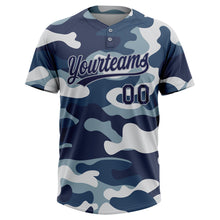 Load image into Gallery viewer, Custom Camo Navy-Gray Salute To Service Two-Button Unisex Softball Jersey